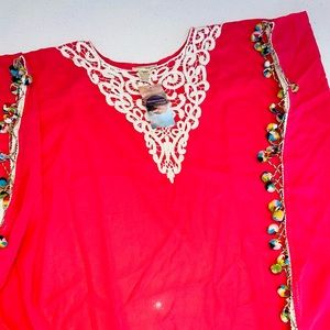Sheer Coral Beach CoverUp/Kaftan